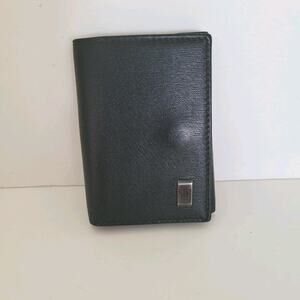Dunhill Key Card Case Hooks Holder Wallet Logo Black Trifold Designer Coin Retro